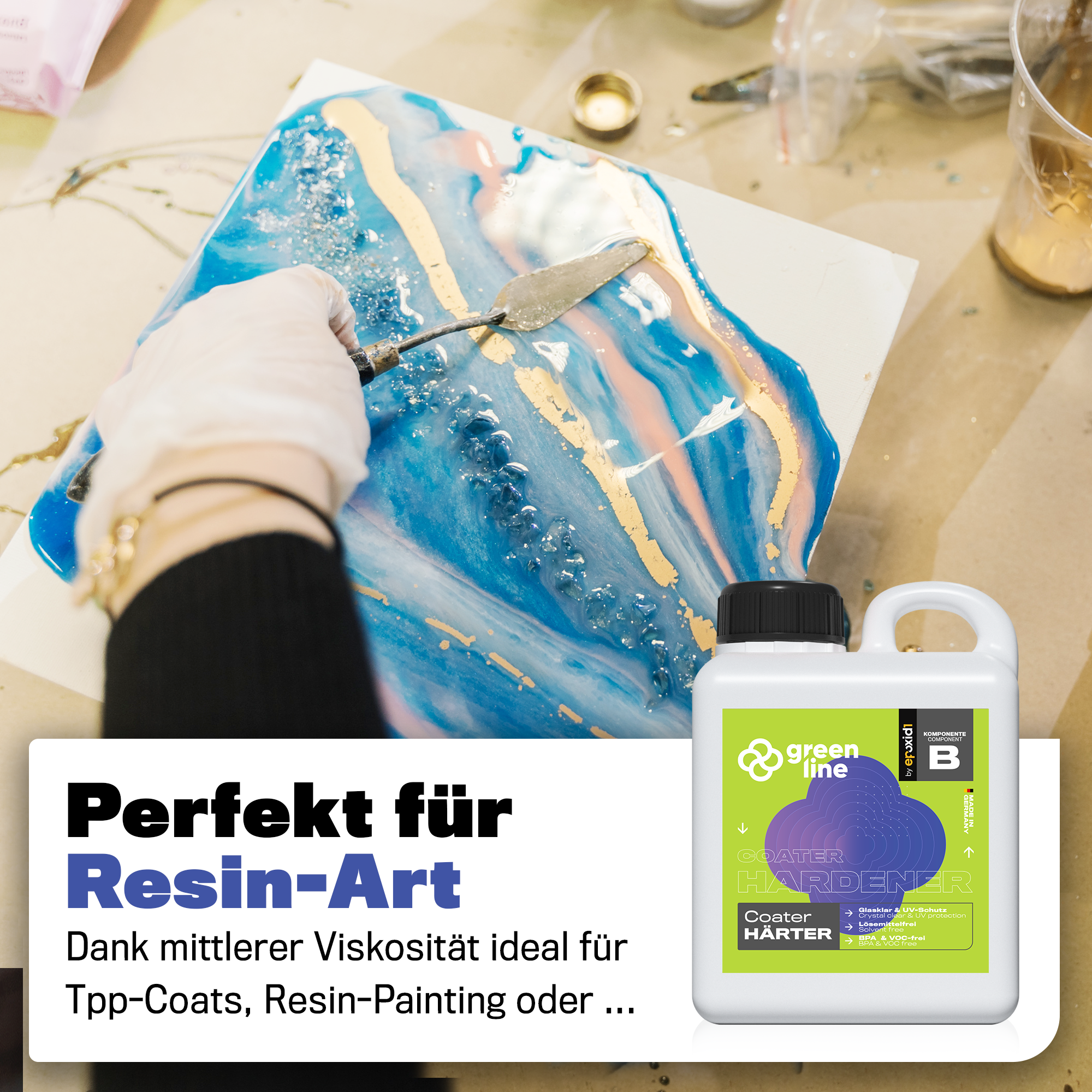 epoxid1 Coater Green Line – perfekt für Resin-Art, Tpp-Coats und Resin-Painting