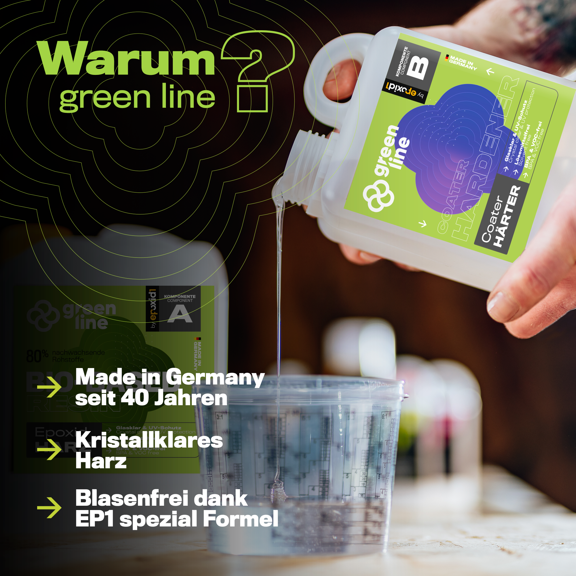 epoxid1 Coater Green Line – Made in Germany 40 Jahre, kristallklar, blasenfrei EP1 Formel