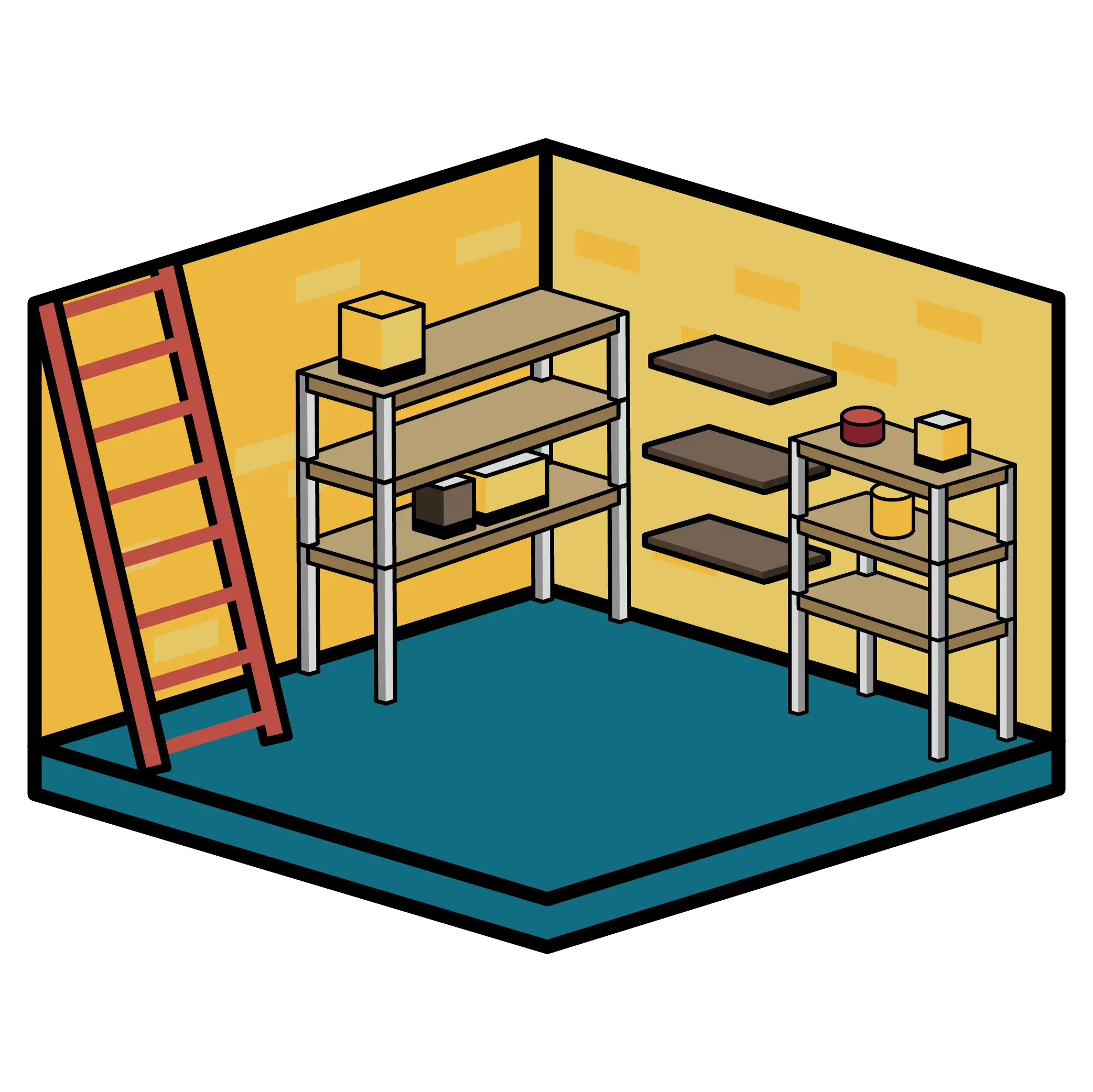 Illustration eines Kellerraumes mit Epoxidharz Bodenbeschichtung Illustration eines Kellerraumes mit Epoxidharz Bodenbeschichtung
