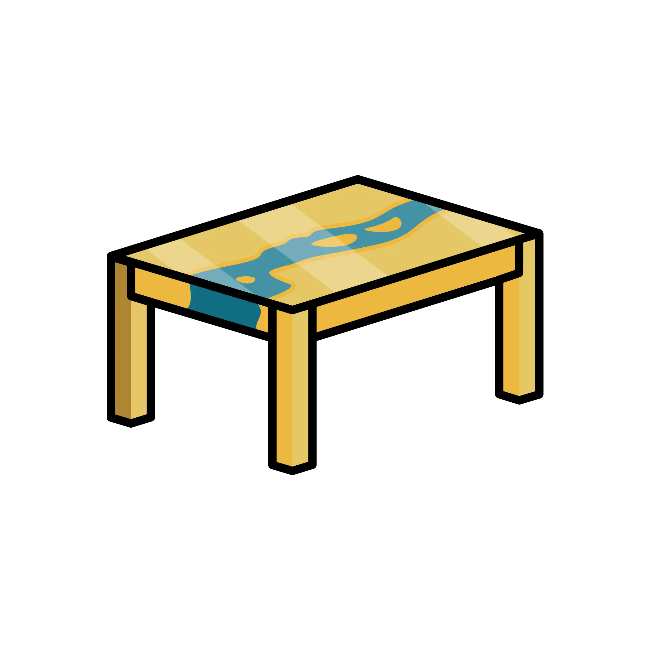 Illustration eines Epoxidharz Rivertables