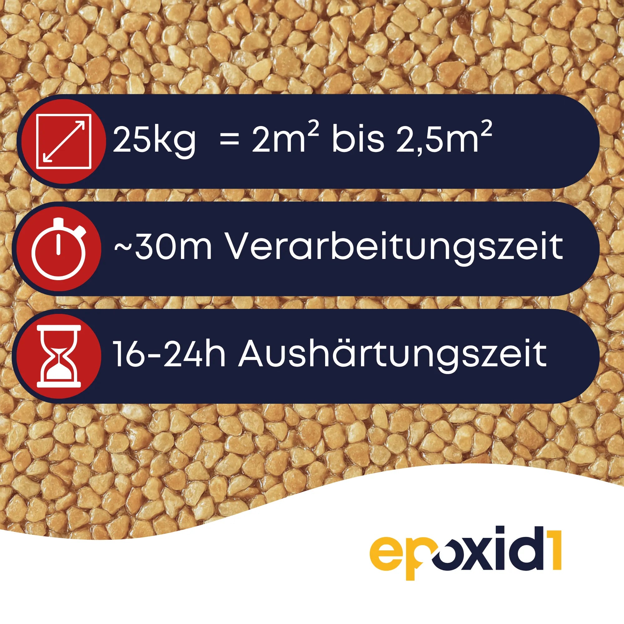 25kg Steinteppich reichen für 2m²