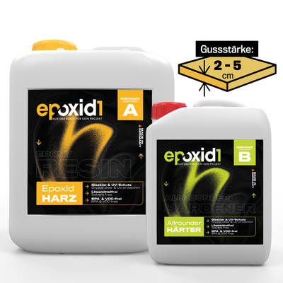 epoxid1 Allrounder Epoxidharz mit Härter für 2cm bis 5cm Güsse